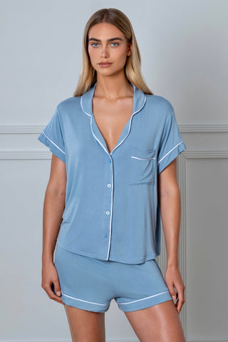 Cozy Modal PJ Set Slate Blue