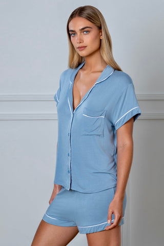 Cozy Modal PJ Set Slate Blue