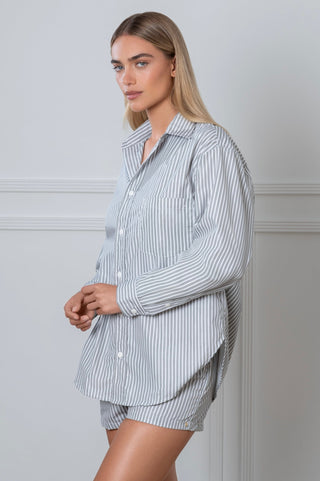 Le Boyfriend Striped Shirt Grey