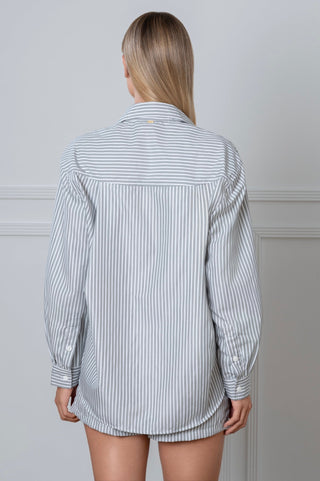 Le Boyfriend Striped Shirt Grey