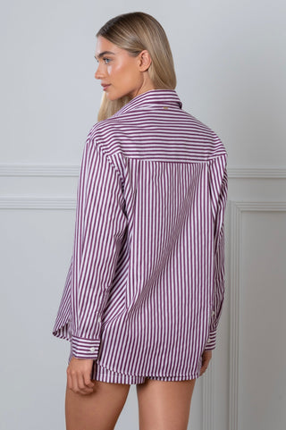 Le Boyfriend Striped Shirt Plum