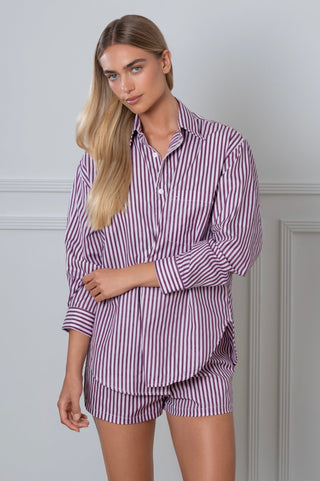 Le Boyfriend Striped Shirt Plum