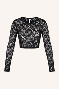 Mon Cheri Long Sleeve Crop Top Black