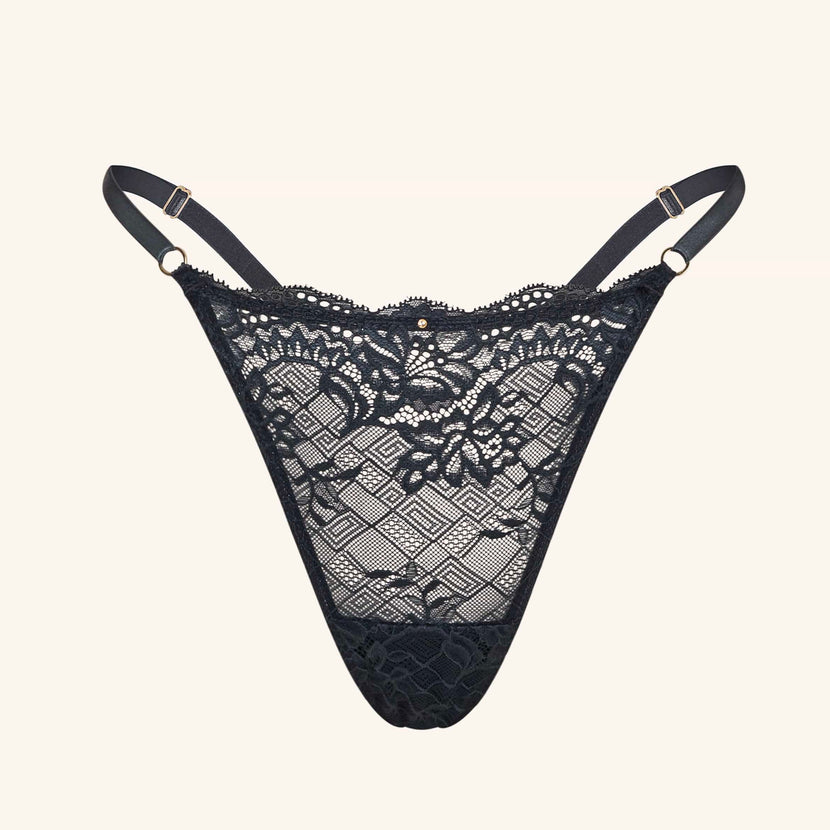 Pearl One Size / Grey Thong Grey