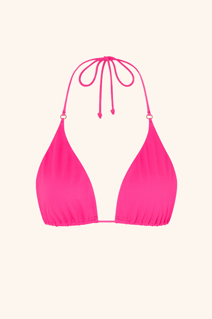 So Chic XS / Neon Pink Halterneck Triangle Neon Pink