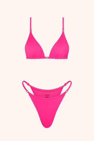 So Chic XS / Neon Pink Triangle Top Neon Pink