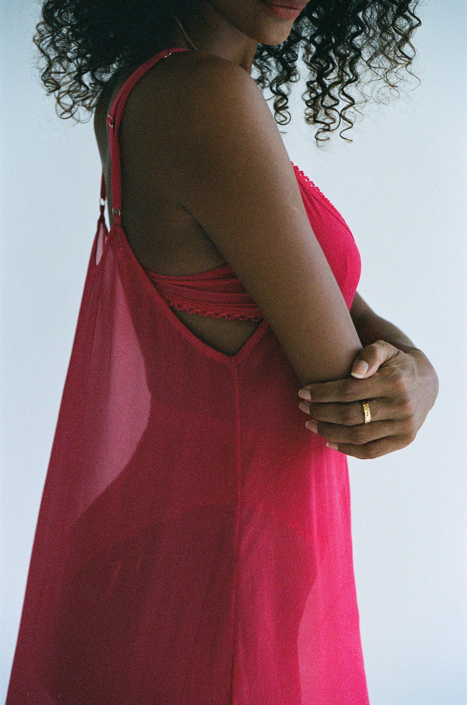 Silk Mini Dress Fuchsia