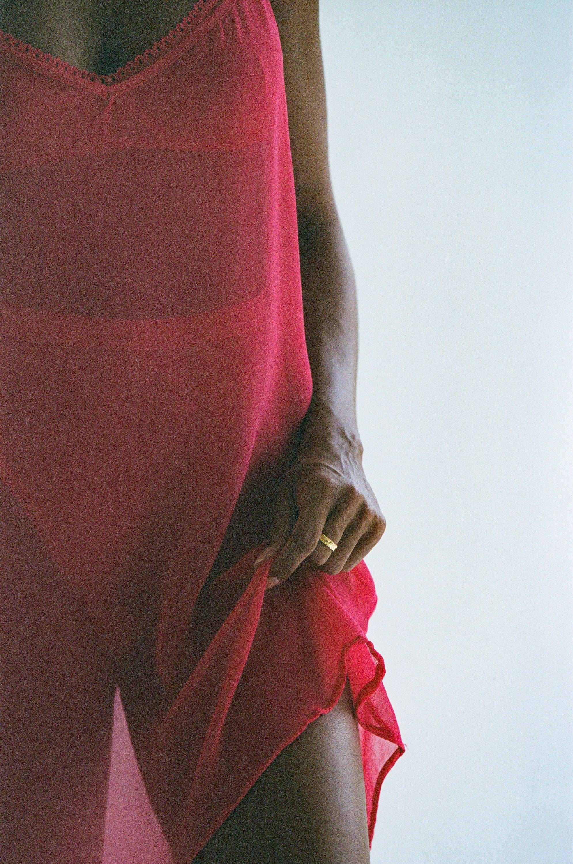 Silk Mini Dress Fuchsia