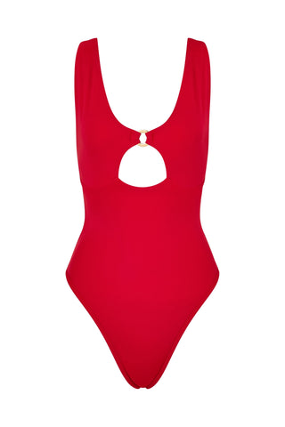 So Chic XS / Red One Piece Cutout White