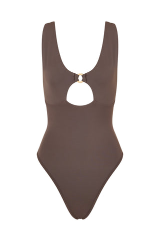 So Chic XS / Cacao One Piece Cutout White