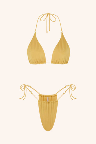 So Chic ONE SIZE / Gold Side Tie Bikini Briefs White
