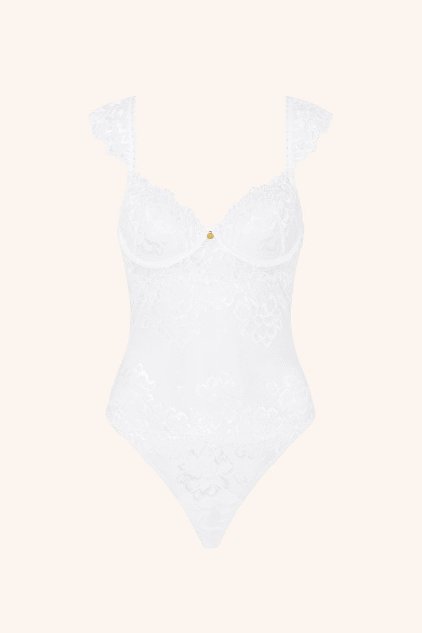 Coquette XS / White Ruffle Bodysuit White
