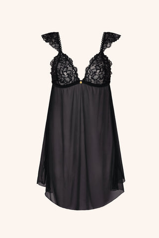 Coquette XS / Black Slip Dress White