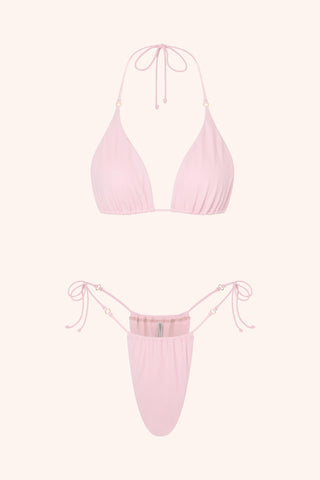 So Chic ONE SIZE / Baby Pink Side Tie Bikini Briefs White