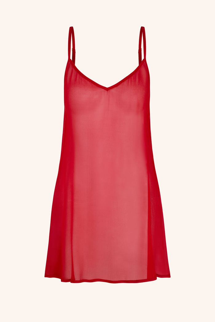 Silk Mini Dress Red