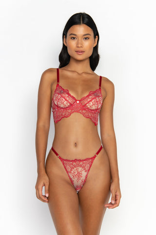Amore XS / Red Longline Bra Red