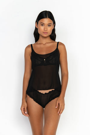 Coquette XS / Black Silk Caraco Royal Blue